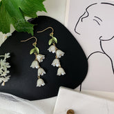 Lily of the Valley Earrings, lily flower dangle earrings, Unique Floral Earring, Gift For Her